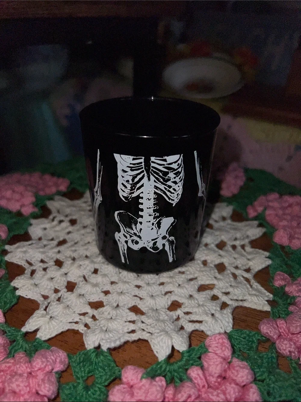 Black Skeleton Graphic Shot Glass
